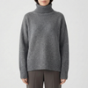 Relaxed Ribbed Turtleneck Pullover Sweater