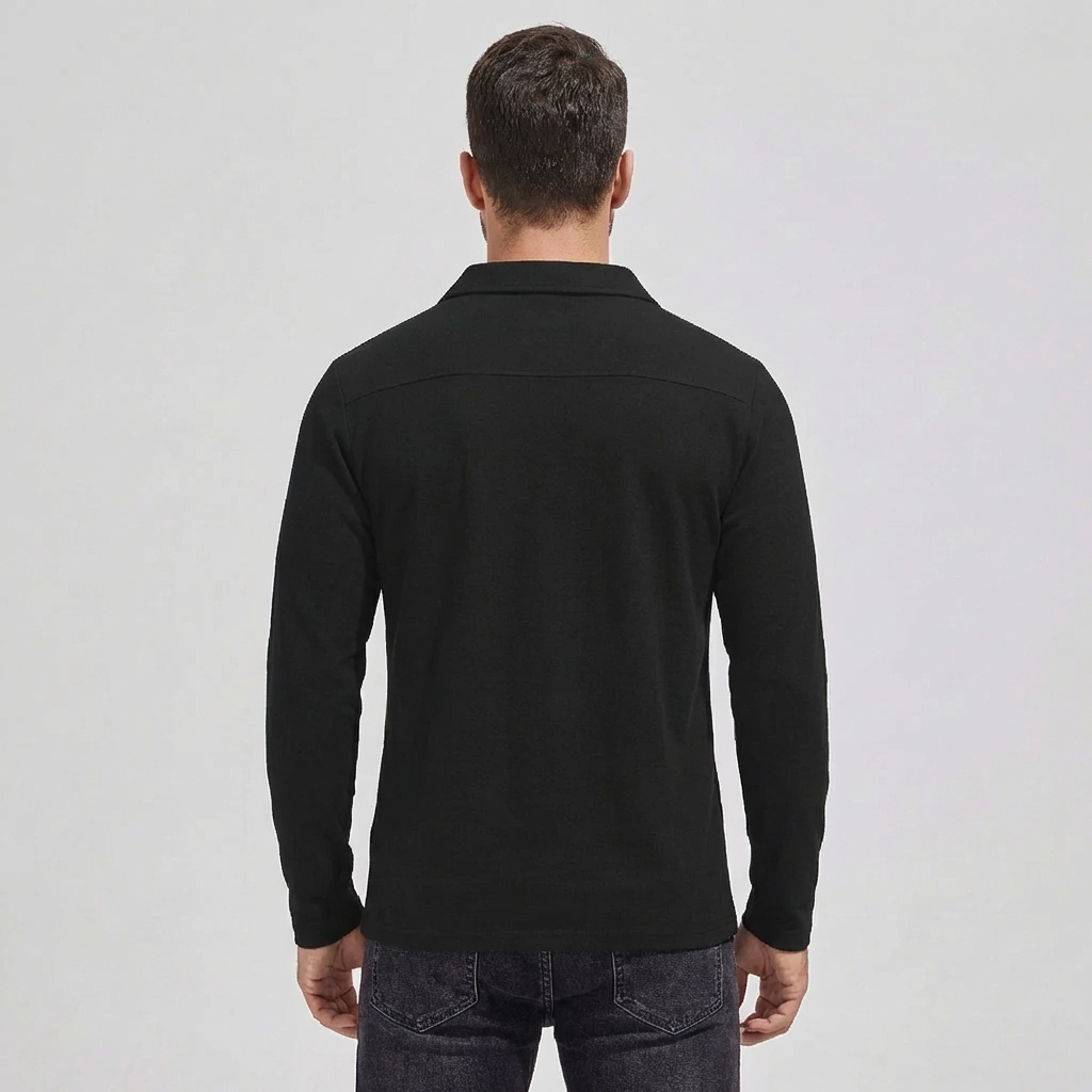 Long-Sleeve Polo Shirt With Chest Pocket