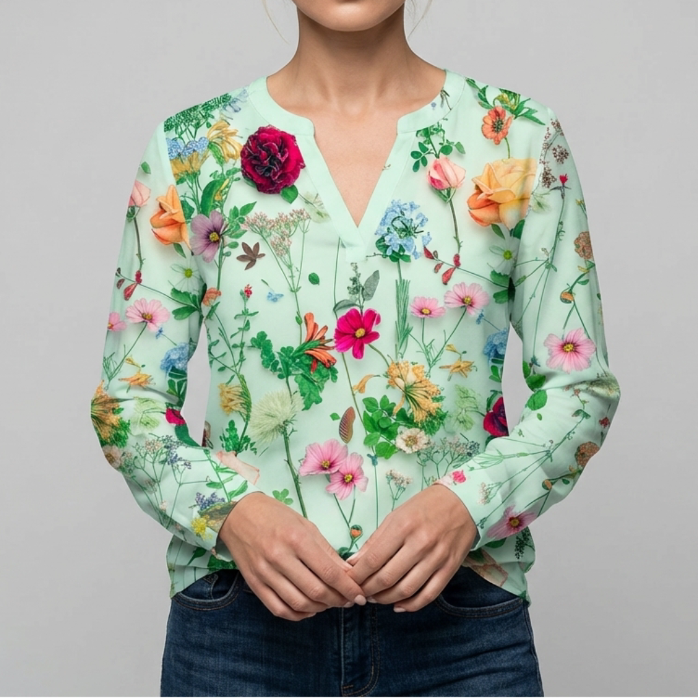 Casual Floral Blouse for Women