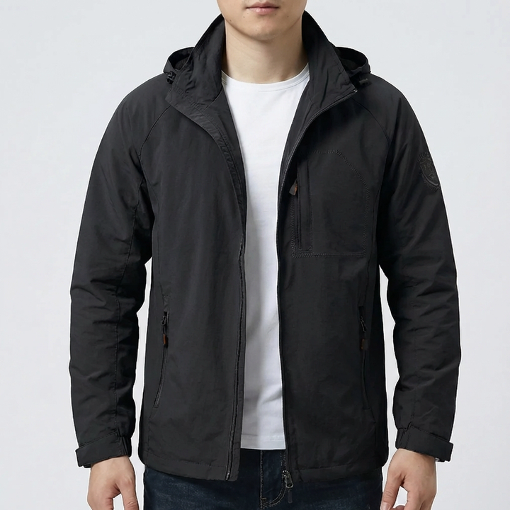 Hooded Zip-Up Transitional Jacket for Men
