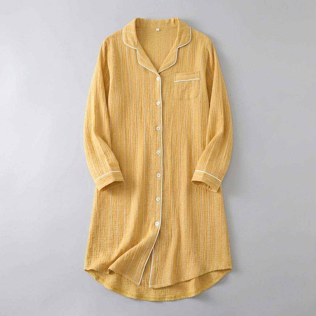 Lightweight Women’s Striped Cotton Gauze Nightgown