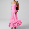 Elegant Midi Evening Dress with Ruffles for Women