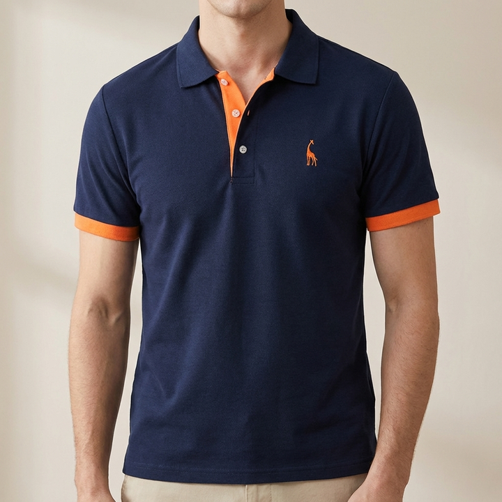 Cotton Stand Collar Polo Shirt for Men