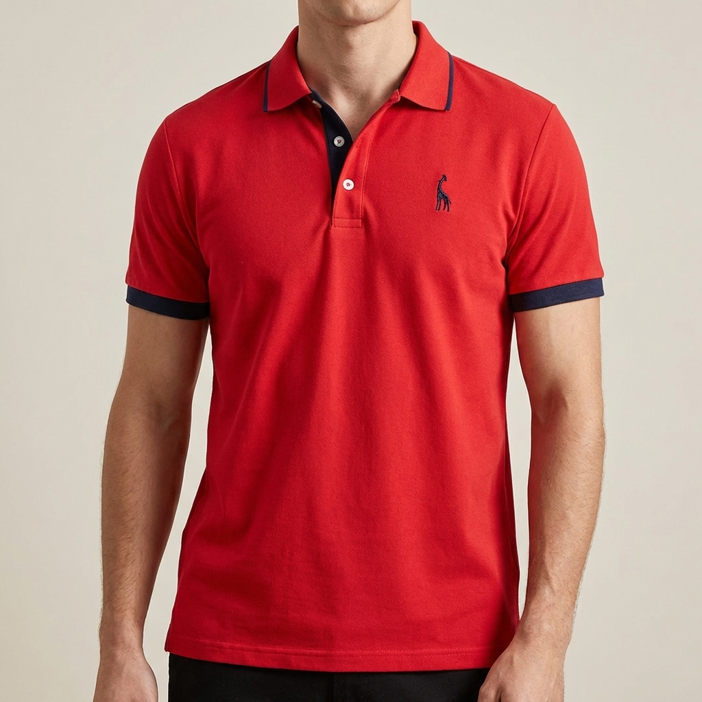Cotton Stand Collar Polo Shirt for Men