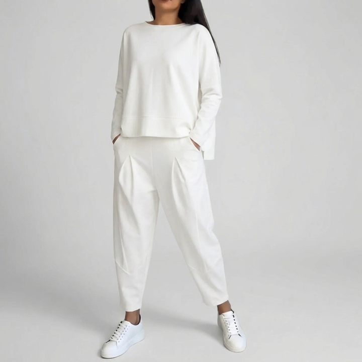Coordinated Long-Sleeve Top And Pants Set