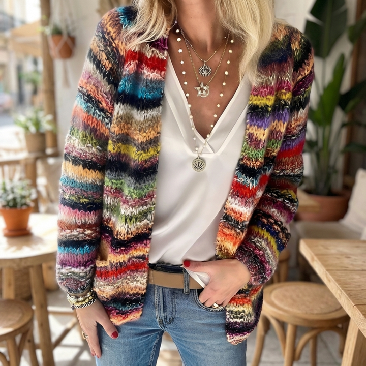 Knitted Colorful Cardigan