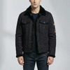 Suede-Finish Moto Jacket With Fleece Lining