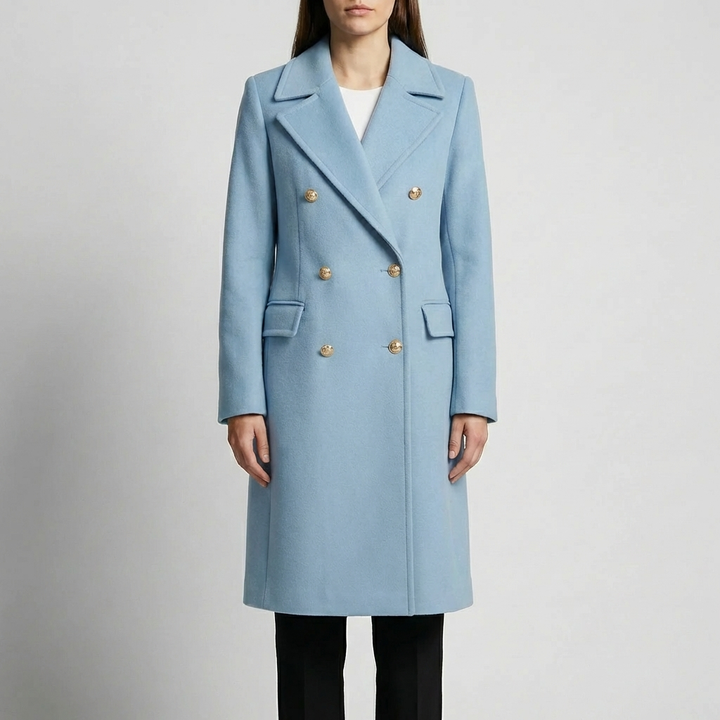 Double-Breasted Mid-Length Women's Coat