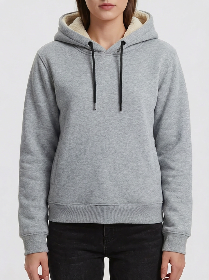 Fleece-Lined Pullover Hoodie For Women