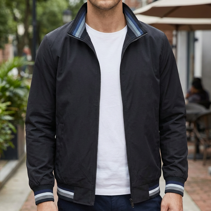 Full-Zip Casual Bomber Jacket for Men