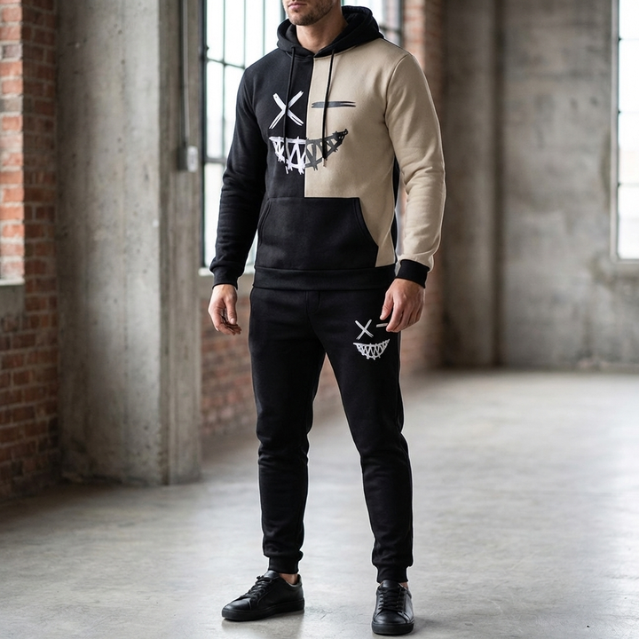 Graphic Hoodie & Jogger Set for Men