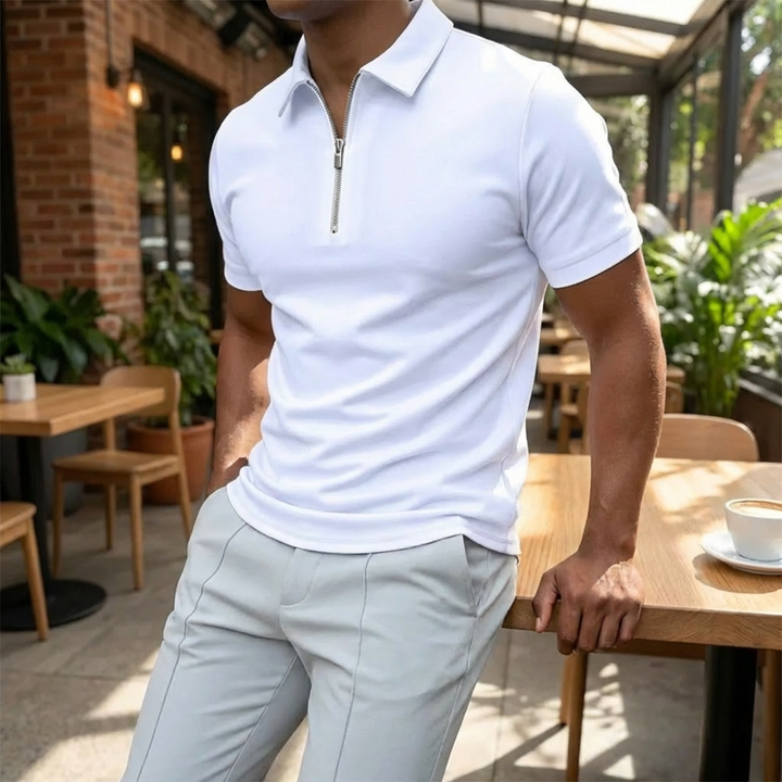 Modern Sophistication - Zip Collar Polo for Men