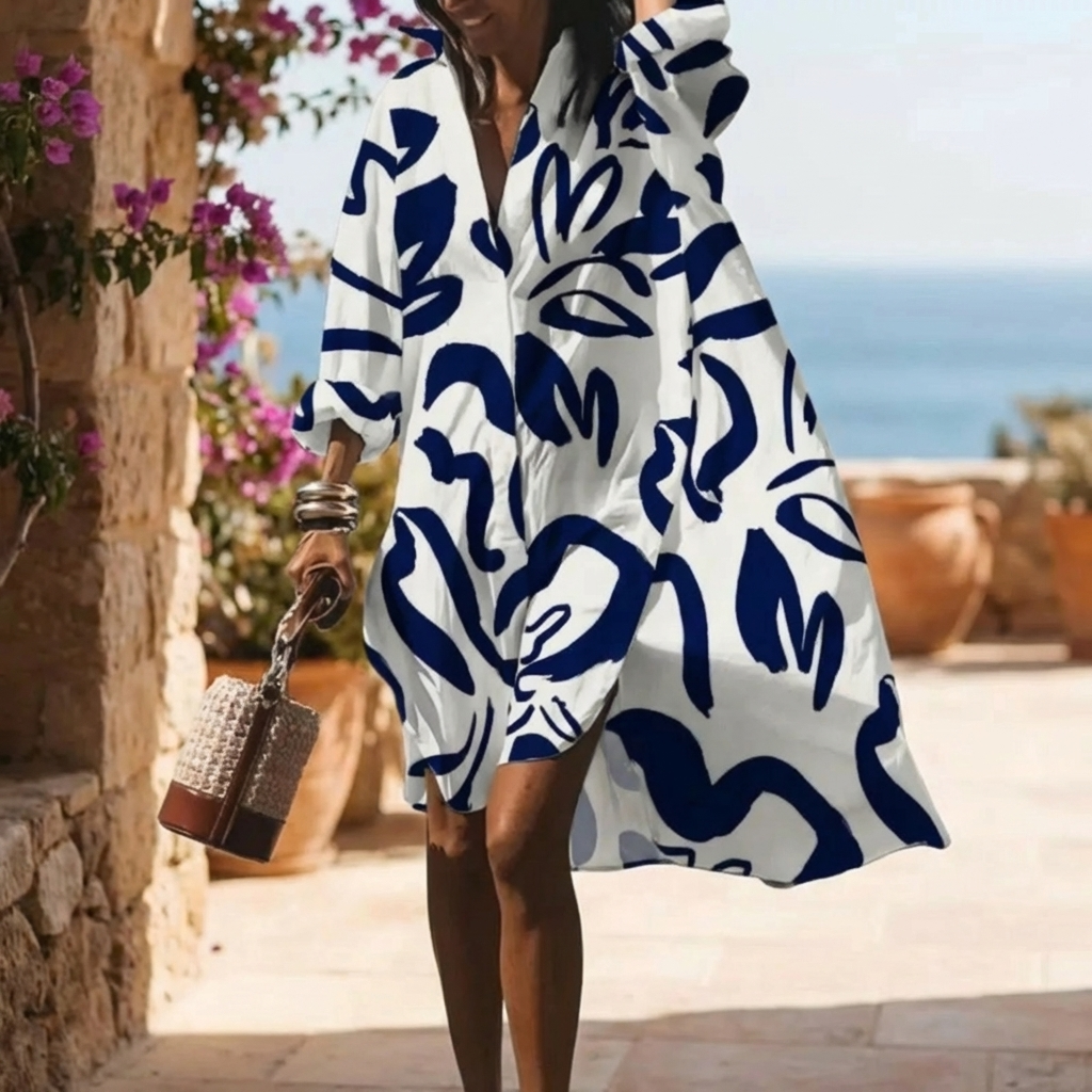 Women's Oversized Summer Dress with Boho Print