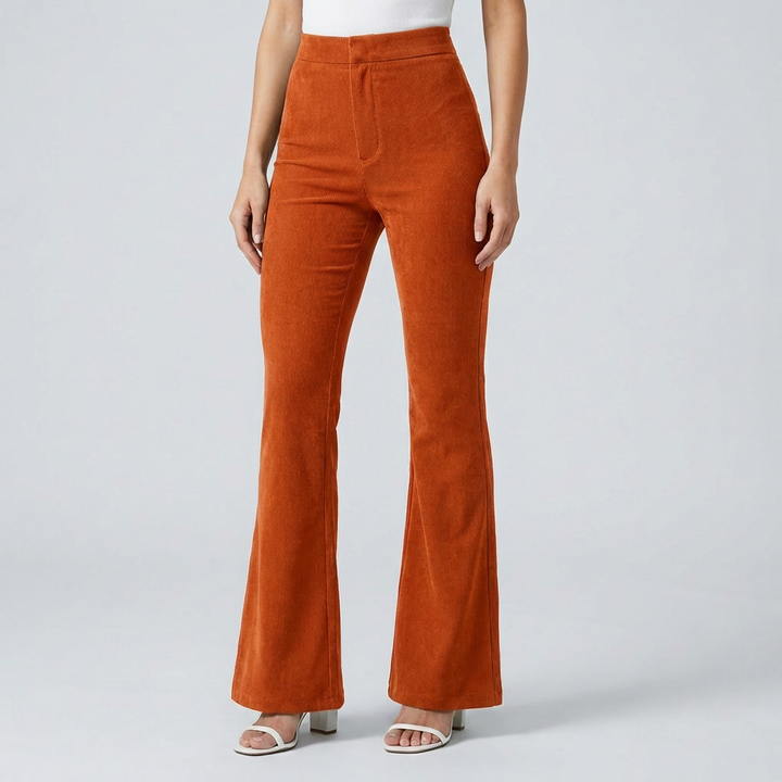 Trendy Corduroy Flare Pants for Women