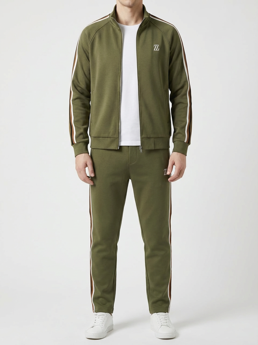 Full Zip Tracksuit Set With Joggers