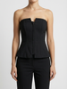 Strapless Zip-Front Fitted Top For Women
