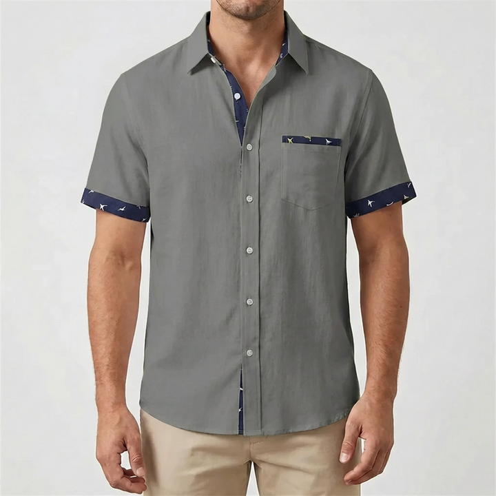 Casual Short Sleeve Button-Down Shirt for Men