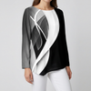 Modern Geometric Tunic with Long Sleeves for Women