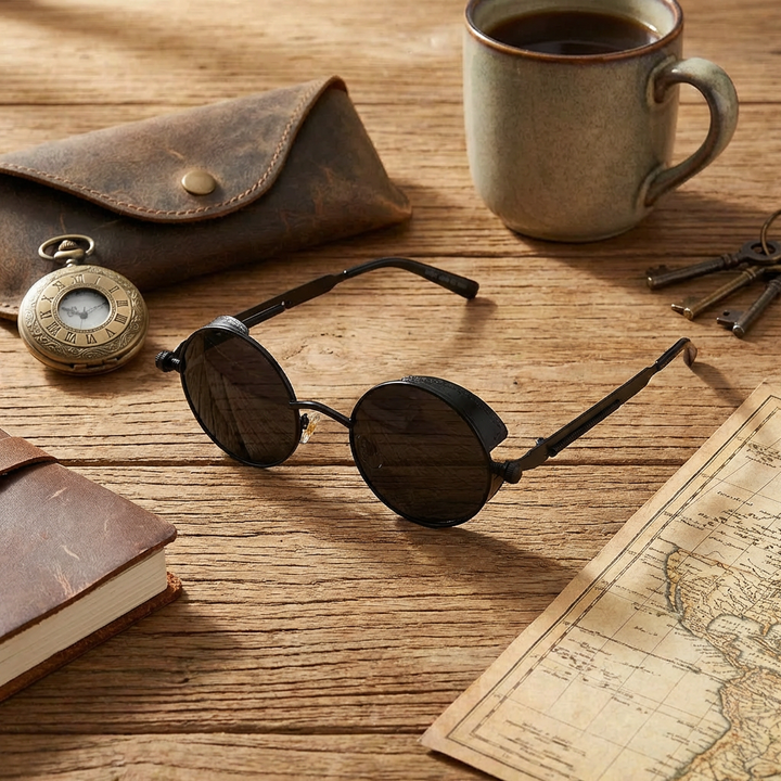 Round Lens Punk Style Sunglasses