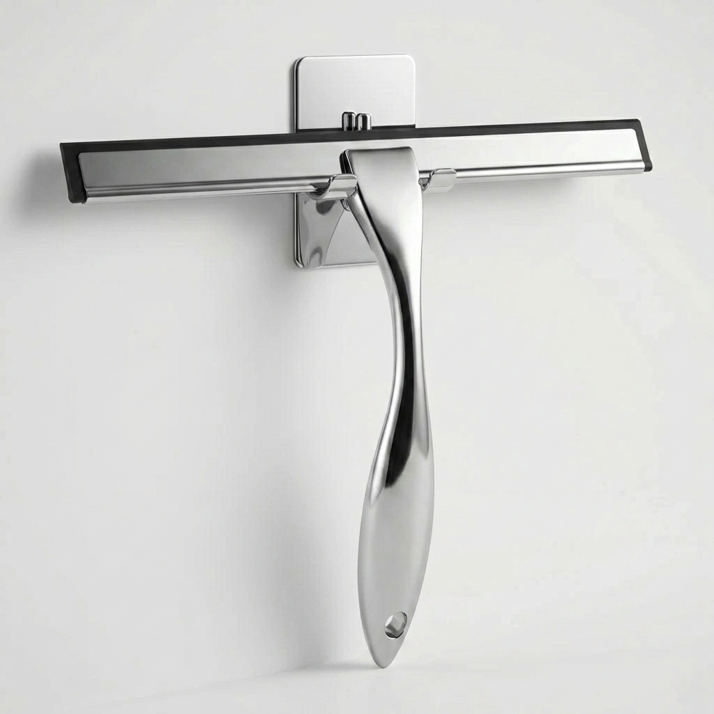 Compact Glass Squeegee With Wall Hooks