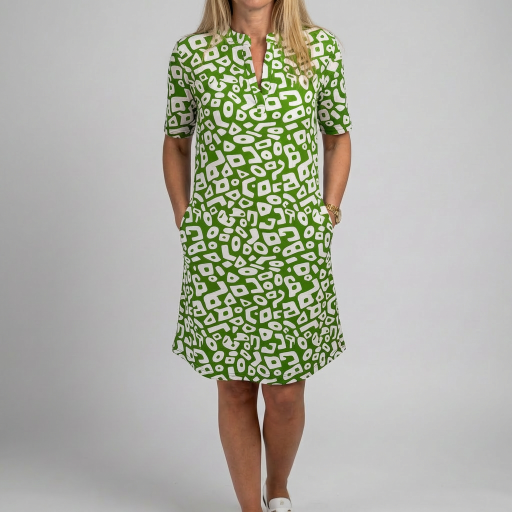 Beach Dress with V-Neck and Practical Pockets for Women