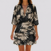 V-Neck Mini Dress with Geometric Print for Women