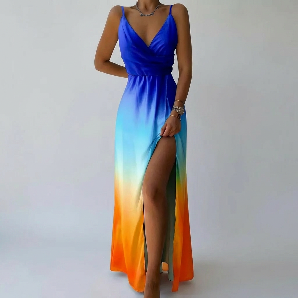 Summer Maxi Dress with Tropical Print for Women