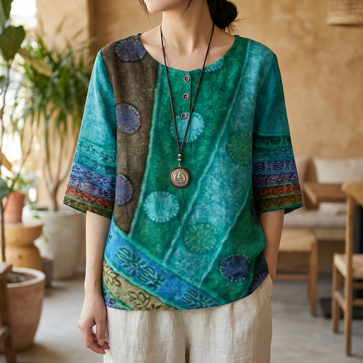 Elegant Round-Neck Top for Women
