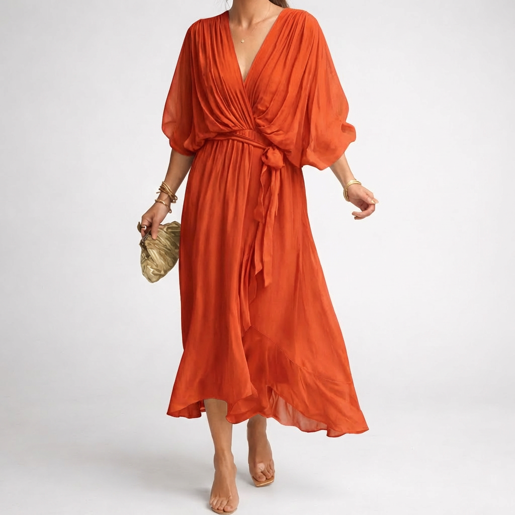 Elegant V-Neck Dress for Women