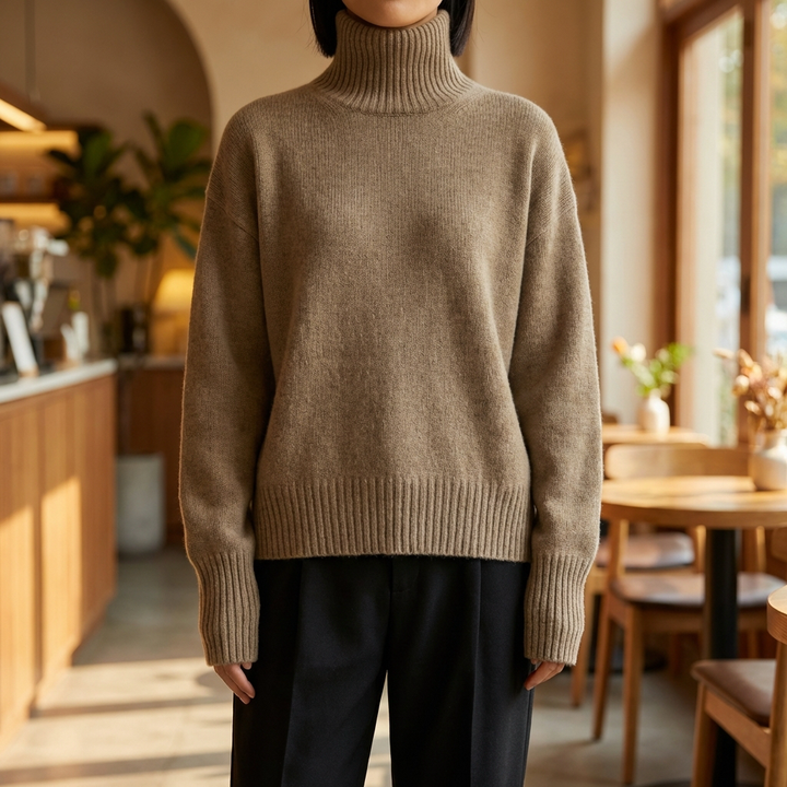 Relaxed Fit Turtleneck Sweater