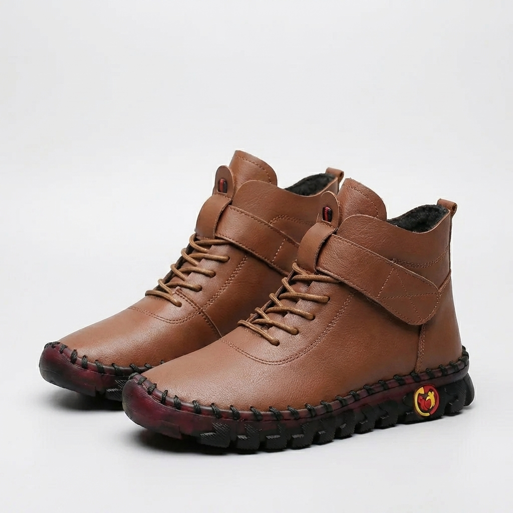 Lace-Up Ankle Boot With Grip Sole