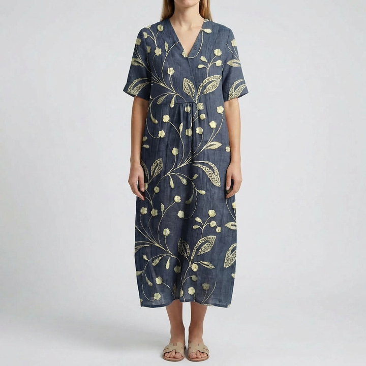 Floral Print Midi-Length Dress