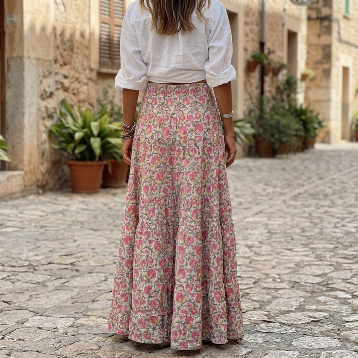 Bohemian Maxi Skirt with Print  for Women