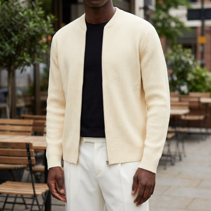 Casual Zipper Knit Cardigan for Men