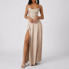Backless Maxi Dress With High Slit