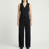 Sleeveless Vest And Wide-Leg Pants Set
