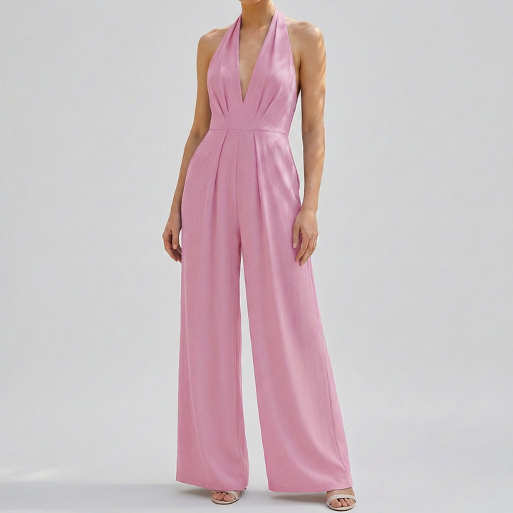 Deep V Neck Backless Jumpsuit for Women