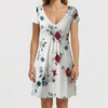 V-Neck Floral Short-Sleeve Dress