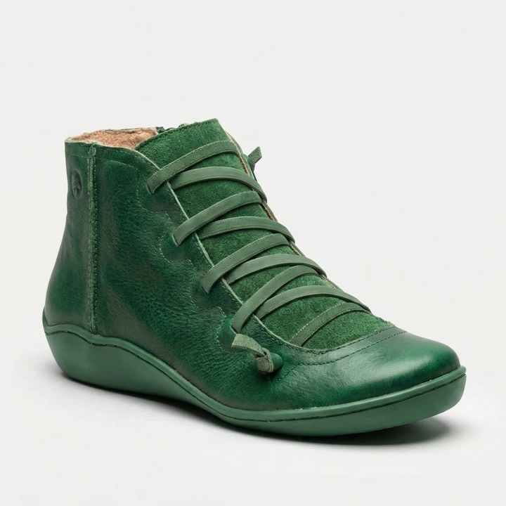 Low Wedge Lace-Up Ankle Boot