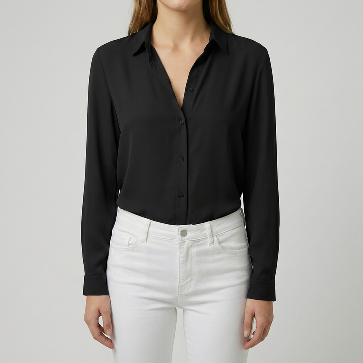 Women’s Button Up Blouse with Collared Neckline