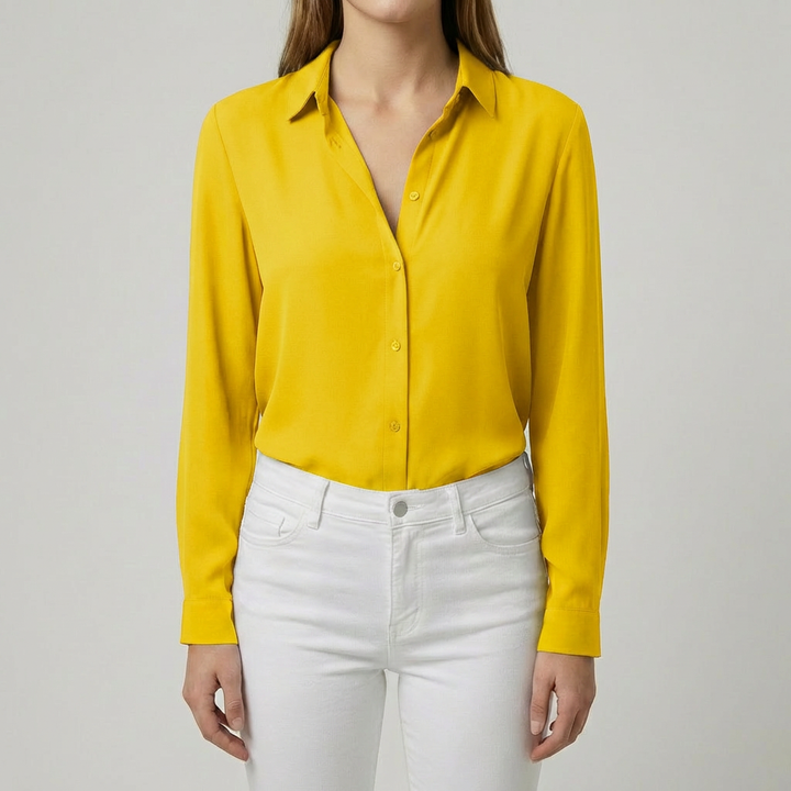 Women’s Button Up Blouse with Collared Neckline