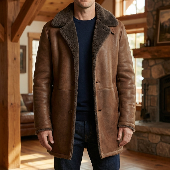 Padded Wide Collar Winter Coat for Men