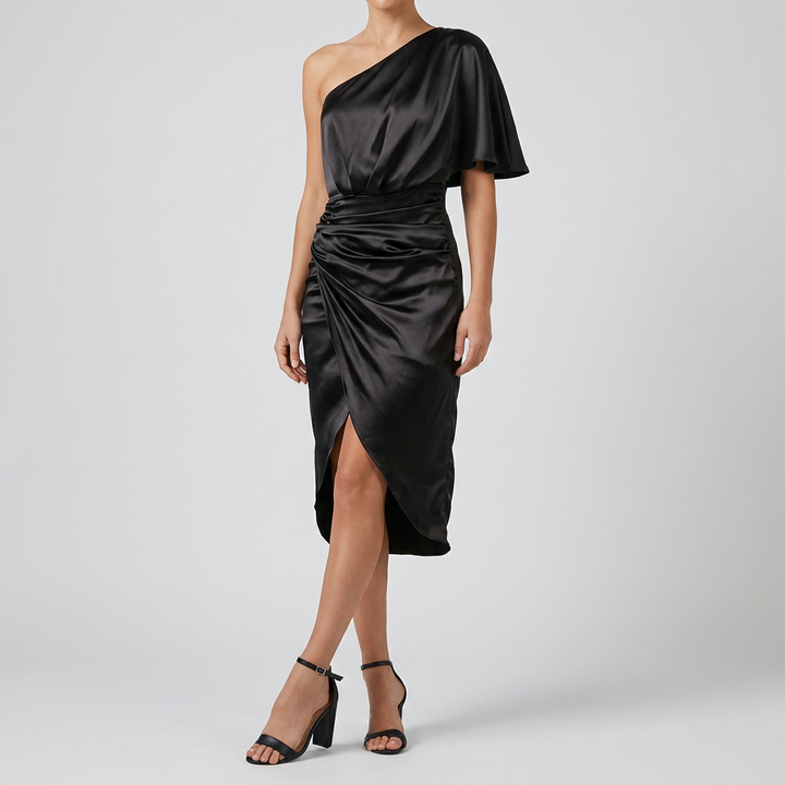 Asymmetrical Off-Shoulder Dress