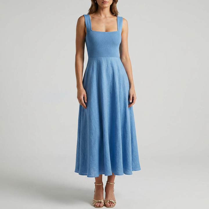 Women’s Elegant Sleeveless Solid Color Dress