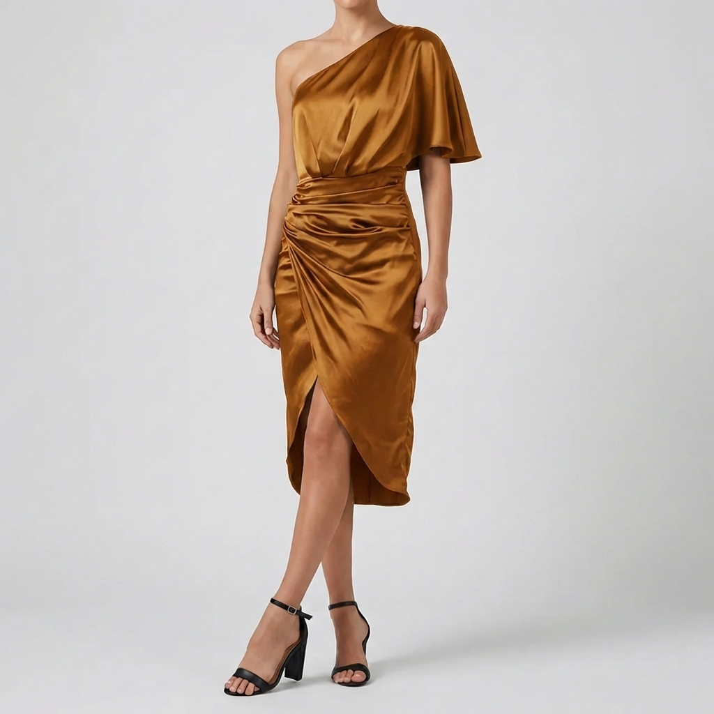 Asymmetrical Off-Shoulder Dress