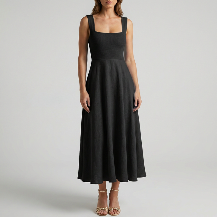 Women’s Elegant Sleeveless Solid Color Dress