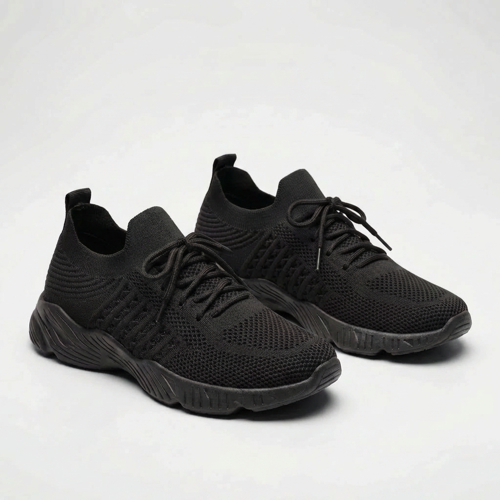 Breathable Lace-Up Knit Sneaker