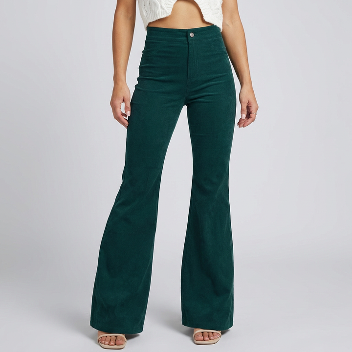 Trendy Corduroy Flare Pants for Women