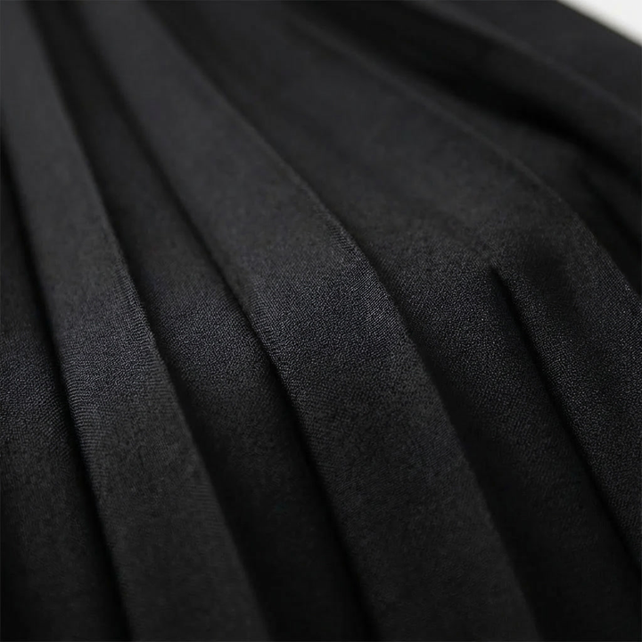 High-Waist Pleated Midi Skirt