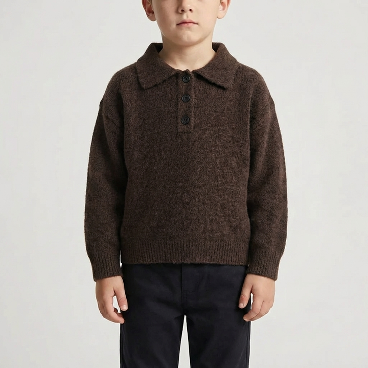 Classic Polo Collar Kids Sweater